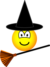 Witch Flying Emoticon Broomstick Emoticon Smiley Witch Flying