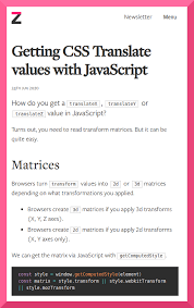 Getting Css Translate Values With Javascript In 2020 Css Javascript Translation