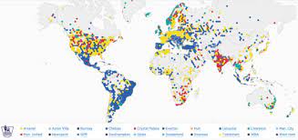 Since the inception of the premier league, england's highest level of association football annual league tournament, 59 football stadiums have been used to host matches. The Premier League Follower Map