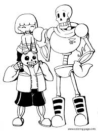 Printable asriel undertale coloring page. Undertale Trio Frisk Sans And Papyrus By Chiherah Coloring Pages Printable