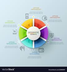 Circular Chart Divided Into 6 Colorful Parts And