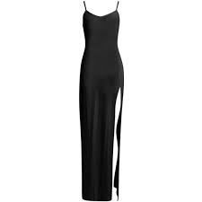 Boohoo Felicity Slinky High Split Strappy Maxi Dress High Split Dress Necklines For Dresses Strappy Maxi Dress