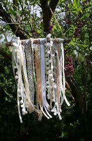 Mobile En Bois Flotte Rubans Et Dentelles Decoration De Jardin De Chambre Shades Of Beige Unique Pieces Natural Jute