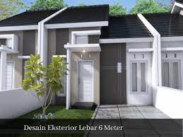 Tampak depan rumah minimalis lebar 12 meter; Desain Eksterior Lebar 6 Meter Oleh Sinanarsitek Com