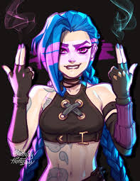 Jinx. Powder. Pow-Pow. Drawn by Blushy Pixy. The Version from Arcane:  League of Legends. : rleagueofjinx