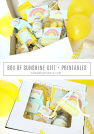 I have a super happy gift idea to share with you today. Box Of Sunshine A Thoughtful Gift Idea Somewhat Simple