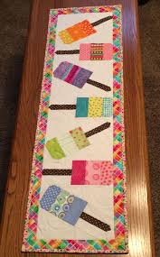 Popsicle Table Runner Spring Time Table Runner Picnic Table Runner Polka Dot Table Runner Handmade Quilted Table Runner 10 1 2 X 35 1 2 Quilted Table Runners Handmade Table Runner Handmade Table