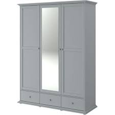 Manon Armoire 3 Portes Gris L 152 X P 53 X H 202 Cm Armoire 3 Portes Armoire Et Armoire Chambre
