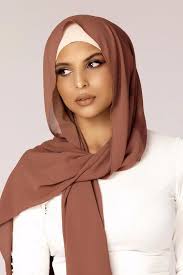 Brown Georgette Chiffon Hijab