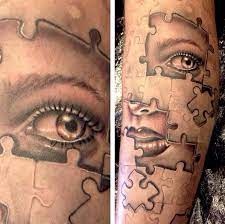 These simple tattoo designs says a lot of things. Jigsaw Pieces Eye Lips Nose Tattoo Puzzle Tattoos Nose Tattoo Tattoo Lettering Fonts