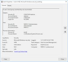 4798 S A User S Local Group Membership Was Enumerated Windows 10 Windows Security Microsoft Docs
