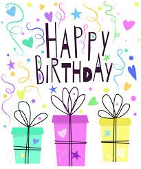 As promised yesterday i am back today with a tutorial for a simple box to hold the cards i showed yesterday. Cute Happy Birthday Greeting Card Design With Gift Boxes Hearts Stars Serpentine And Lettering Vector Illustration Royalty Free Cliparts Vectors And Stock Illustration Image 90577938