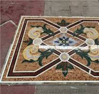 Luxury Stone Material Inlay Water Jet Pattern Medallion