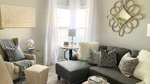 While selecting a more neutral color for a large piece in a living room (like a sofa or storage piece) is a great idea, you can have some fun incorporating bright colors through smaller decor items. 2020 Living Room Tour Small Space Decorating Ideas Youtube