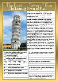 The Leaning Tower Of Pisa Reading Comprehension Practice Exercises Reading Comprehension Practice Reading Comprehension Comprehension Practice