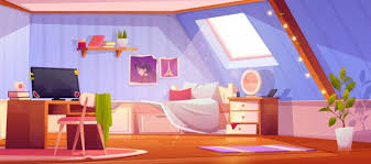 A wide variety of cartoon bedroom wallpaper options are available to you, such as style, project solution capability, and function. Skachivajte Multfilm Devushka Interer Spalni Na Cherdake Besplatno Bedroom Drawing Anime Backgrounds Wallpapers Cartoon Background