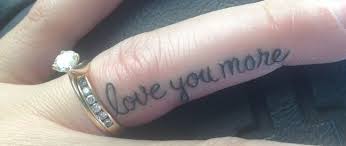 Usually ships within 2 to 3 days. Love You More Tattoo On Finger