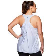 Women's plus size shirts & blouses. Rbx Rbx Active Plus Size Women S Twist Back Soft Relaxed Tank Top Tunic Walmart Com Walmart Com