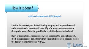 You can change your llc's name. Articles Of Amendment Llc Sample Youtube