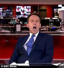 Listen live bbc world service news radio with onlineradiobox.com. The Perils Of Live Tv Bbc News Presenter Apologises After He Is Caught On Camera Yawning Daily Mail Online