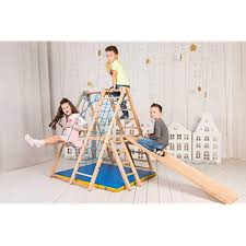 Monkey bars for kids indoor. Buy Ezplay Panda Indoor Playground Kids Indoor Jungle Gym Toddlers Age 18months Small Foldable Play Structure For Home Swing And Slide Ladders Monkey Bars And Rings Sturdy Ash Wood Indoor Playset