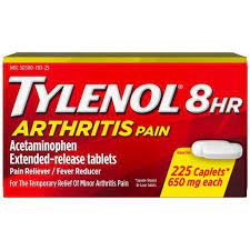 It contains 650 mg acetaminophen per caplet, has the. Tylenol 8 Hr Arthritis Pain Extended Release 650 Mg Caplets 225 Ea Pack Of 3 Walmart Com Walmart Com