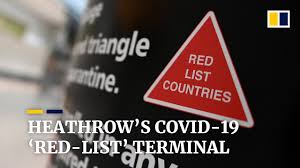 Red list countries (subject to additional measures). 9 E6bm Hbzkkum