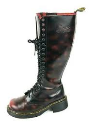 Details About Dr Martens Jemma 20 Eye Knee High Burgundy Boots Size Us 7 Uk 5 Eu 38