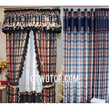 country dark blue red and beige plaid
