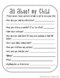 Childcare All About My Child Information Sheets Daycare Forms Starting A Daycare Home Daycare