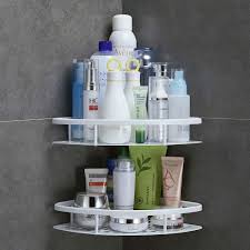 Transform wasted corner space into a valuable storage area with zenna home tension corner pole caddy. Geruike Shower Caddy Corner Shelf Wall Mounted Aluminum Self Adhesive Bathroom Organizer Rustproof 2 Tiers White Buy Online In Antigua And Barbuda At Antigua Desertcart Com Productid 150260434