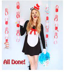 Cute Homemade Cat In The Hat Costume Click Through For Full Tutorial Halloween Costumes For Kids Cat Costume Kids Cat Woman Costume