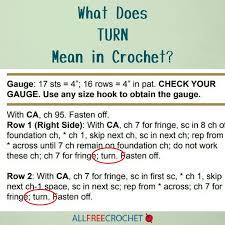 What Does Turn Mean In Crochet Knitting Terms Turn Ons Crochet Lessons