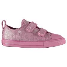 Details About Converse Glitter Trainers Girls Pink Shoes Footwear