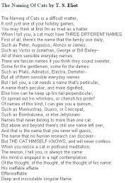 The Naming Of Cats By T S Eliot Ts Eliot Poems Poetry Words Poems
