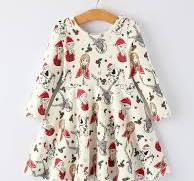 Christmas Girls Long Sleeve Dress with Character& Reindeer ...