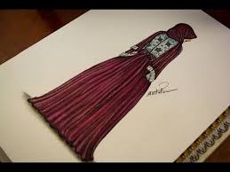 تعليم رسم وتصميم ازياء رسم فستان سهرة للمحجبات how to draw fashion youtube fashion sketches drawing illustrations drawings
