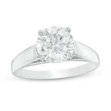 2 Ct Diamond Solitaire Engagement Ring In 14k White Gold