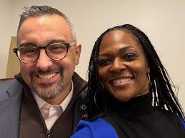 Today, Superintendent Dr. McCoy and Christy Angel visited 256Q and were  welcomed by two amazing student interviewers! 🎤✨ Visiting classrooms,  connecting with UFT chapter leader Mr. Hance Marryshow, and saw incredible  learning