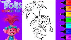Printable trolls 2 world tour sing a beautiful song coloring page. Queen Poppy Trolls World Tour Coloring Art And Coloring Fun Youtube