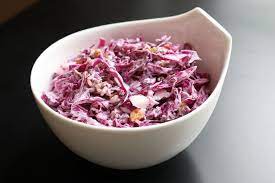 Make This Sweet And Tangy Red Cabbage Slaw With Raisins And Pecans Recipe Red Cabbage Slaw Cabbage Slaw Summer Salad Recipes