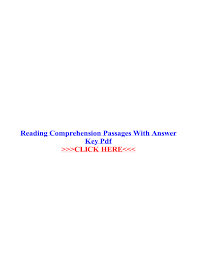 Viii 501 reading comprehension questions Reading Comprehension Passages With Answer Key Pdf