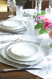 Sequin table linens use to cost a pretty penny, but now they're available on amazon for a steal, like the one i used for my tablescape in the picture. Tips To Create A Romantic White Table Setting Mantel And Table