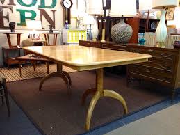 Wowza A Stellar Heywood Wakefield Dining Table With Two Leaves Pictured With One In Place Double Pe Heywood Wakefield Dining Dining Table Heywood Wakefield
