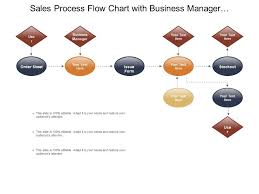 sales process flow chart with business manager and issue