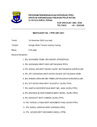 Minit mesyuarat merupakan satu laporan mengenai perkara atau hal yang dibincangkan dan diputuskan dalam sesuatu mesyuarat. Minit Mesyuarat Ppki Bil 1 2021 Flip Ebook Pages 1 5 Anyflip Anyflip