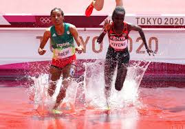 It is an obstacle race over the distance of the 3000 metres, which derives its name from the horse racing steeplechase. Gu01sr7mkuizim