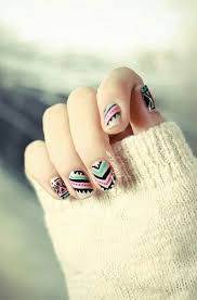 pin by rawan ali on صور مناكير nails aztec nails tribal nails tribal print nails