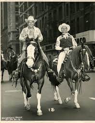 Everett Colborn And Gene Autry In A Parade In New York City For World S Championship Rodeo At Madison Square Garden Show Horses Western Movie Bronc Riding