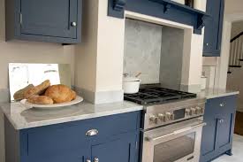 This modern kitchen takes a fresh take on blue cabinets with a glossy finish combined with white quartz backsplash and countertops. Contemporary White Kitchen With Blue Cabinets And Gray Marble Countertops Hgtv